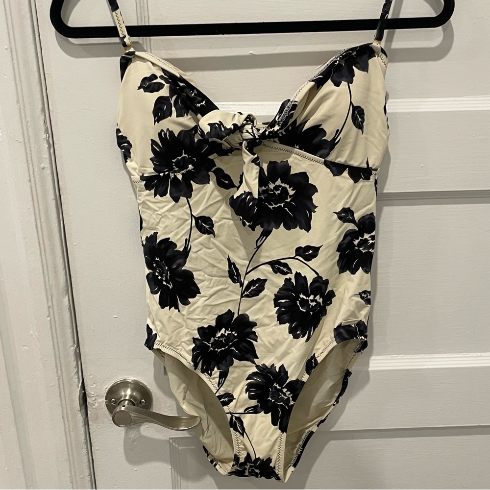 DKNY black and white floral swimsuit